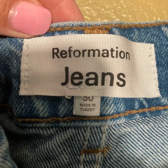 Reformation Blue Flare & Wide Leg Jeans - Picture 6 of 8